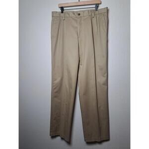 Dockers Men's Straight Fit D2 FF Baige Pants Brown 36x34 MP2